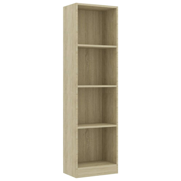 Boekenkast met 4 schappen 40x24x142 cm bewerkt hout sonoma eik MeubelReus