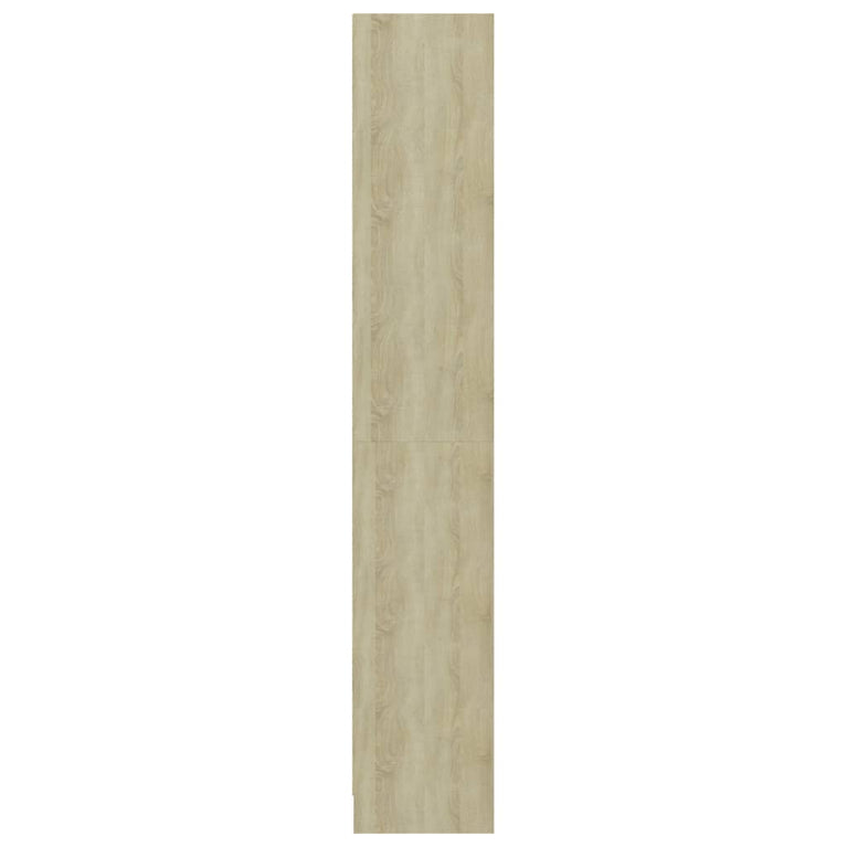 Boekenkast met 4 schappen 40x24x142cm bewerkt hout wit en eiken