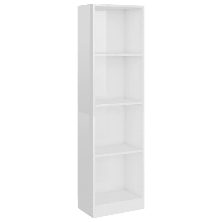 Boekenkast met 4 schappen 40x24x142 cm spaanplaat hoogglans wit MeubelReus