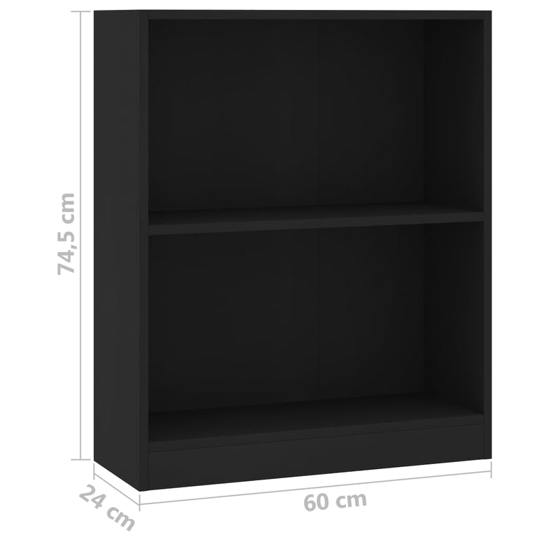 Boekenkast 60x24x74,5 cm bewerkt hout zwart MeubelReus