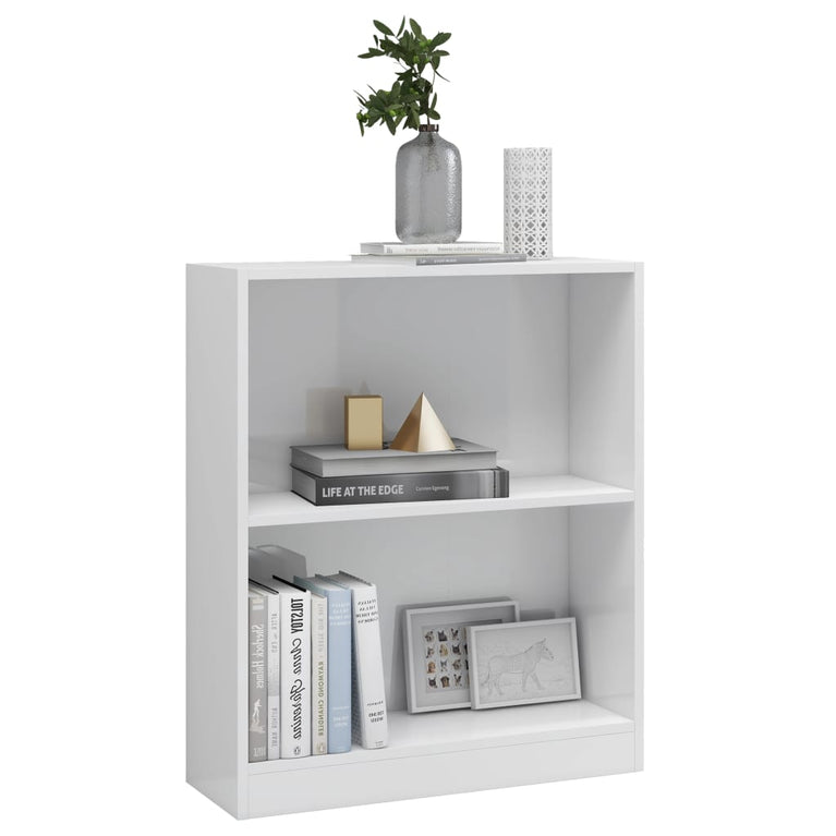 Boekenkast 60x24x74,5 cm bewerkt hout hoogglans wit MeubelReus
