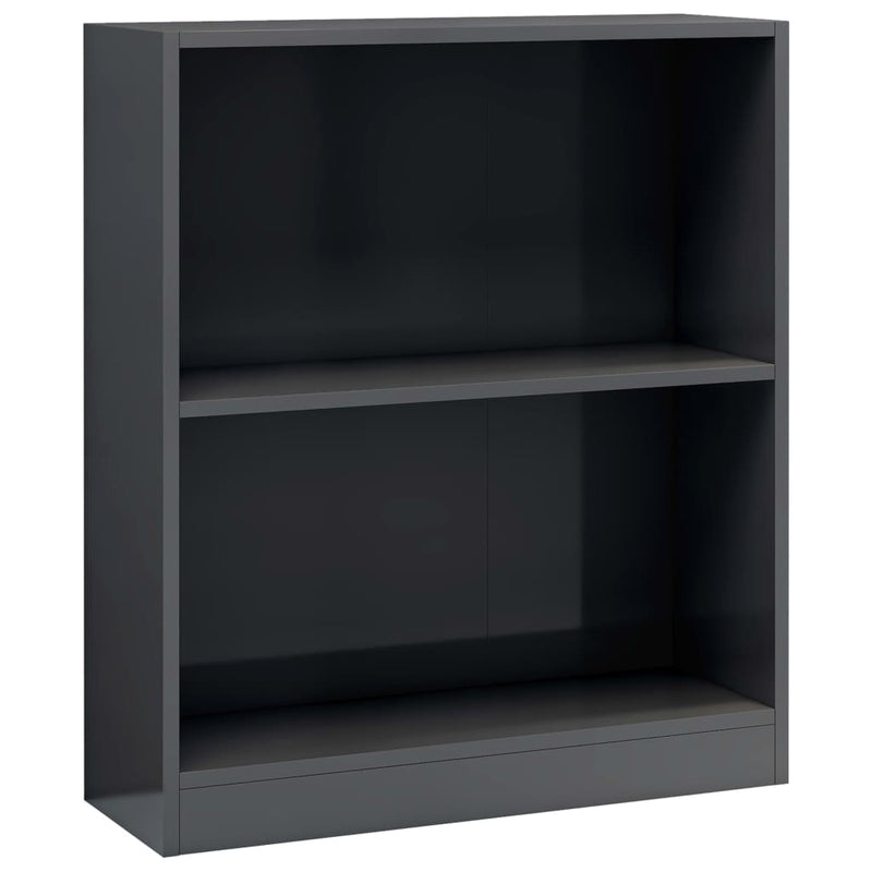 Boekenkast 60x24x74,5 cm bewerkt hout hoogglans grijs MeubelReus