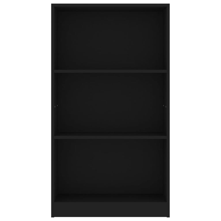 Boekenkast met 3 schappen 60x24x109 cm bewerkt hout zwart MeubelReus