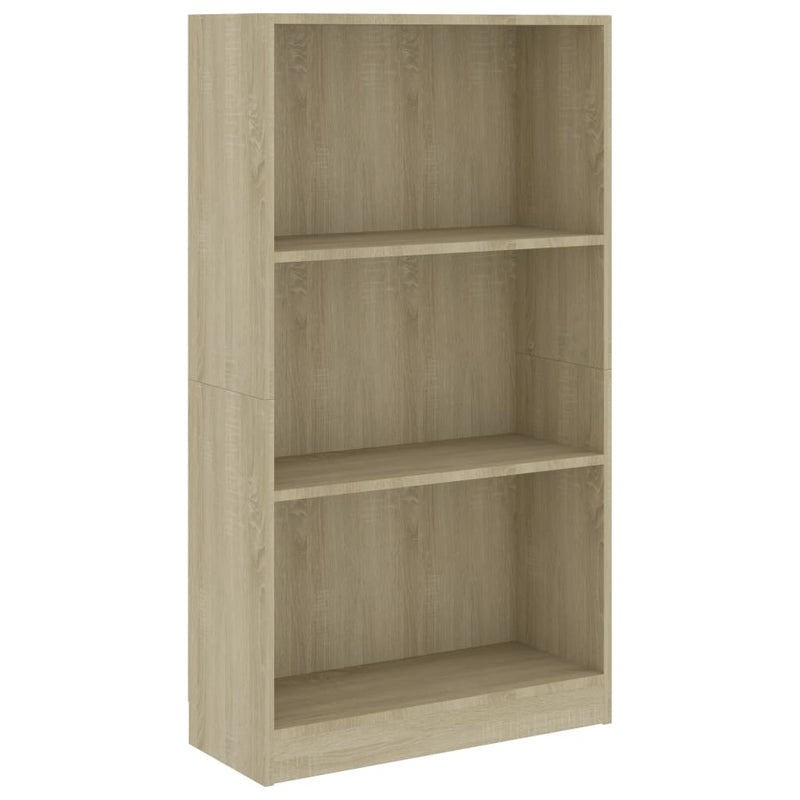 Boekenkast met 3 schappen 60x24x109 cm bewerkt hout sonoma eik MeubelReus