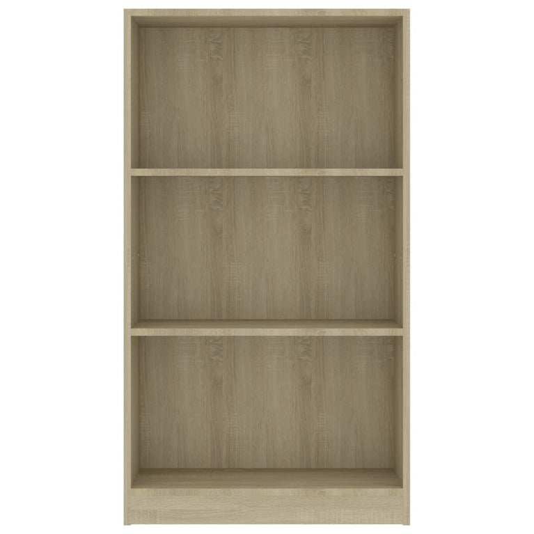 Boekenkast met 3 schappen 60x24x109 cm bewerkt hout sonoma eik MeubelReus