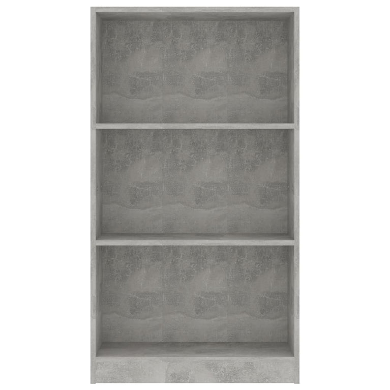 Boekenkast met 3 schappen 60x24x109 cm bewerkt hout betongrijs MeubelReus