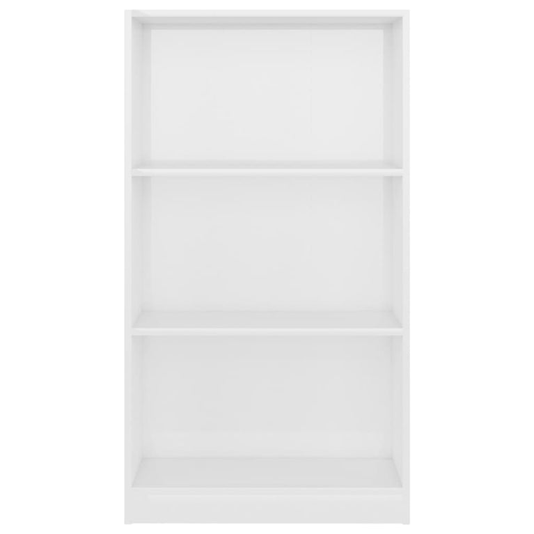 Boekenkast 3 schappen 60x24x109 cm bewerkt hout hoogglans wit MeubelReus