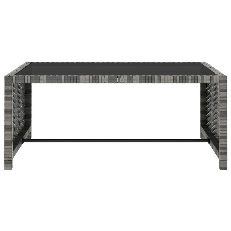Ligbedden 2 st met tafel poly rattan grijs MeubelReus