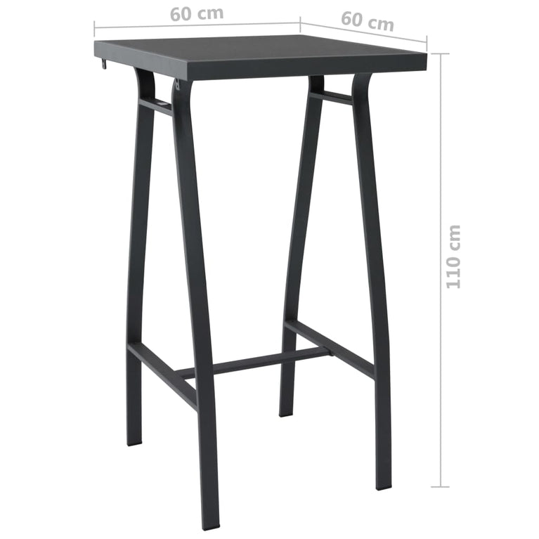 Tuinbartafel 60x60x110 cm gehard glas zwart MeubelReus