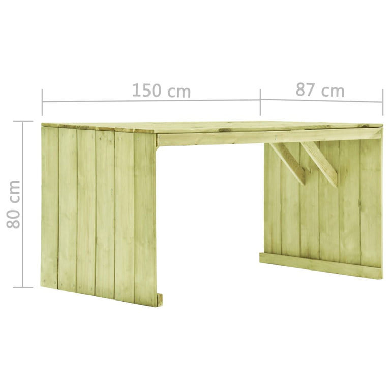 Tuintafel 150x87x80 cm geïmpregneerd grenenhout MeubelReus