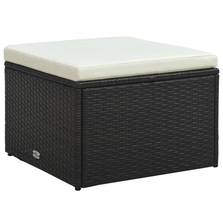4-delige Loungeset met kussens poly rattan bruin MeubelReus