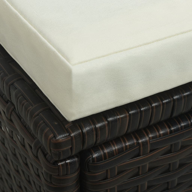 4-delige Loungeset met kussens poly rattan bruin MeubelReus