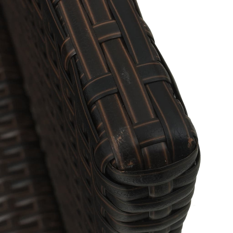 4-delige Loungeset met kussens poly rattan bruin MeubelReus