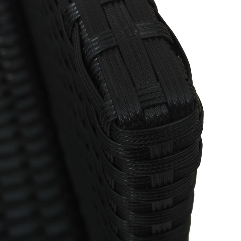 4-delige Loungeset met kussens poly rattan zwart MeubelReus