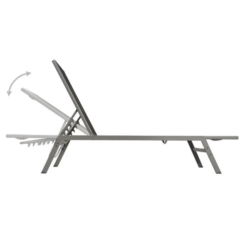 Ligbedden 2 st met tafel staal en textileen zwart MeubelReus