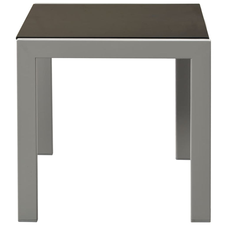 Ligbedden 2 st met tafel staal en textileen zwart MeubelReus