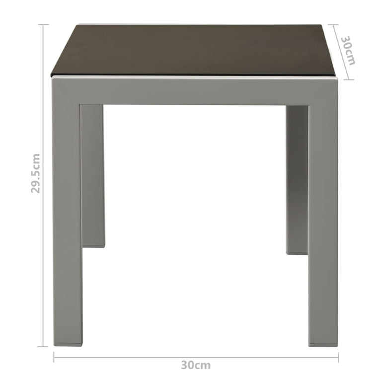 Ligbedden 2 st met tafel staal en textileen zwart MeubelReus