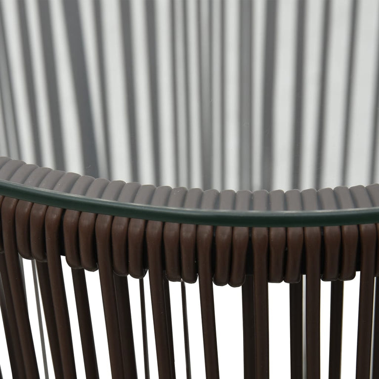 3-delige Bistroset met kussens PE-rattan bruin MeubelReus