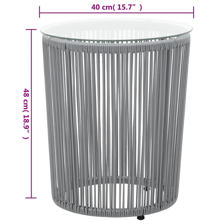 3-delige Bistroset met kussens PE-rattan grijs MeubelReus