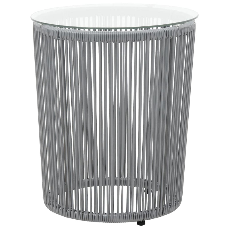 3-delige Bistroset met kussens PE-rattan grijs MeubelReus