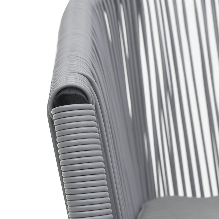 3-delige Bistroset met kussens PE-rattan grijs MeubelReus