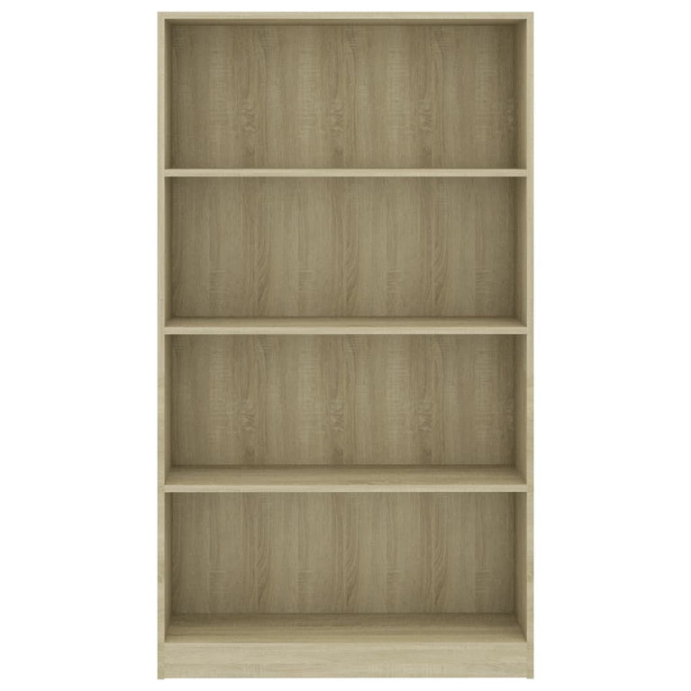 Boekenkast met 4 schappen 80x24x142 cm bewerkt hout sonoma eik MeubelReus