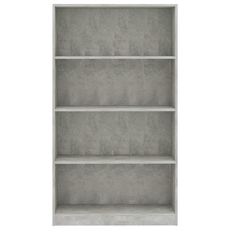 Boekenkast met 4 schappen 80x24x142 cm bewerkt hout betongrijs MeubelReus