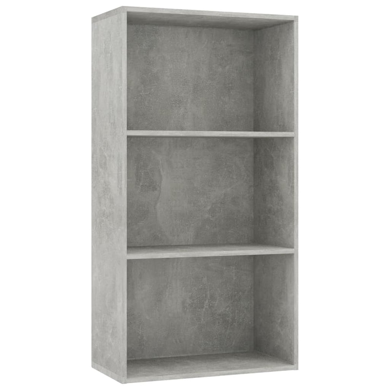 Boekenkast met 3 schappen 60x30x114 cm spaanplaat betongrijs