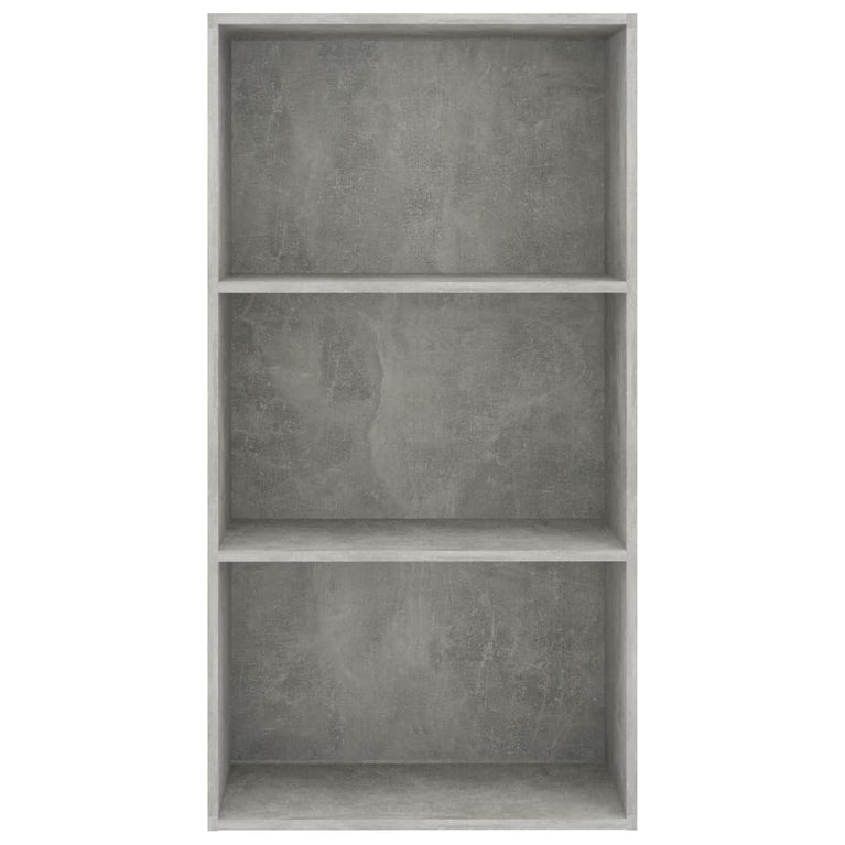 Boekenkast met 3 schappen 60x30x114 cm spaanplaat betongrijs