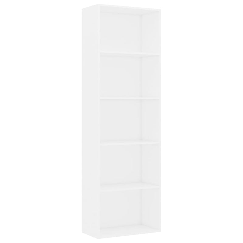 Boekenkast met 5 schappen 60x30x189 cm bewerkt hout wit