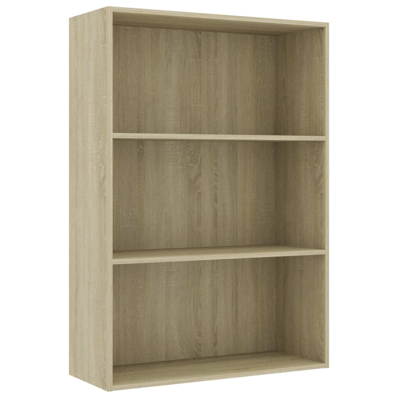 Boekenkast 3 schappen 80x30x114 cm spaanplaat sonoma eikenkleur
