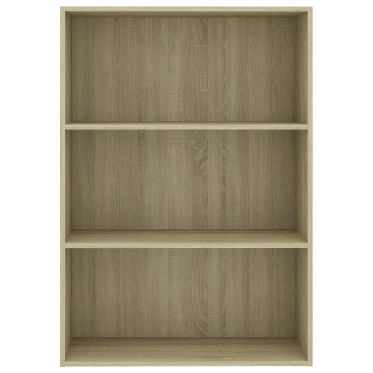 Boekenkast 3 schappen 80x30x114 cm spaanplaat sonoma eikenkleur