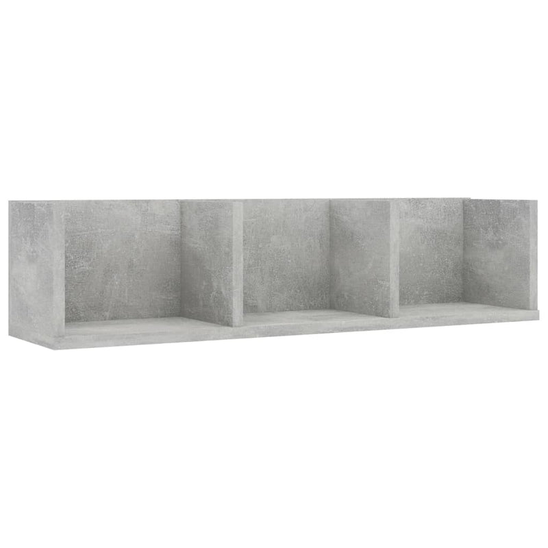 Cd-wandschap 75x18x18 cm bewerkt hout betongrijs
