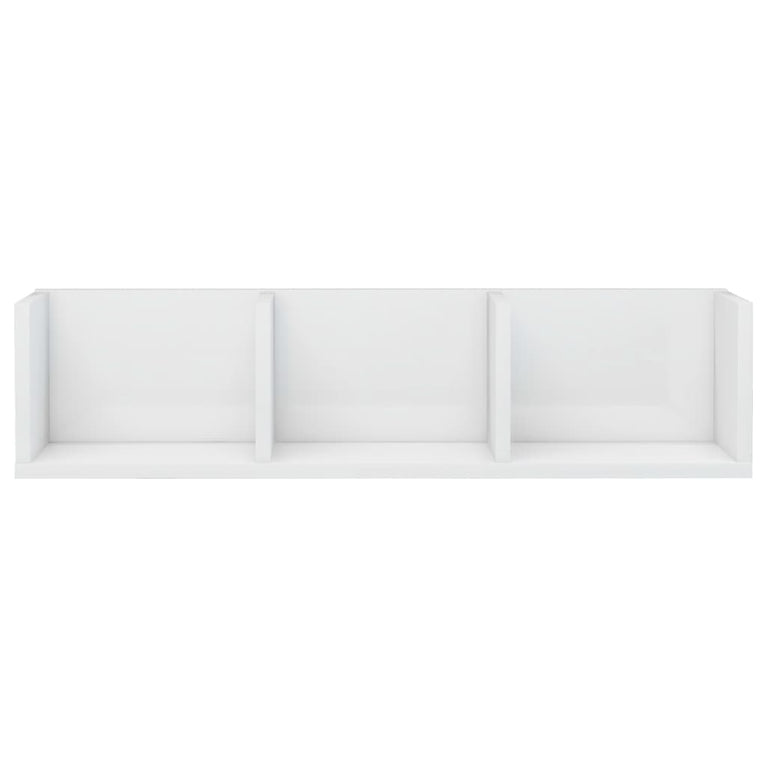Cd-wandschap 75x18x18 cm bewerkt hout hoogglans wit MeubelReus