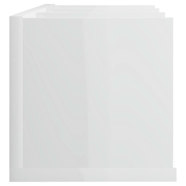 Cd-wandschap 75x18x18 cm bewerkt hout hoogglans wit MeubelReus