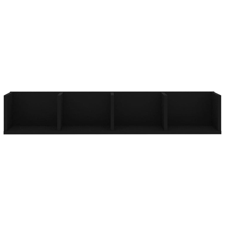 Cd-wandschap 100x18x18 cm spaanplaat zwart