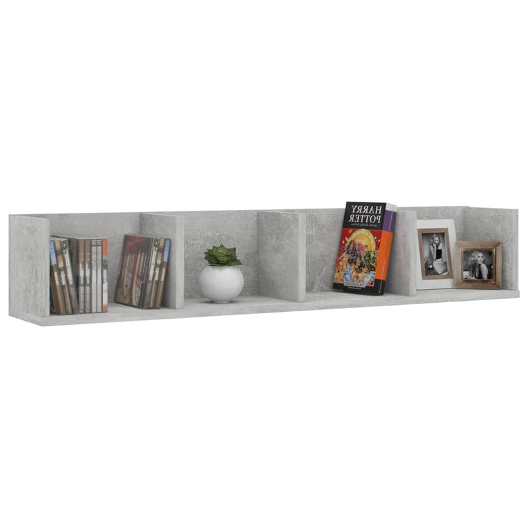 Cd-wandschap 100x18x18 cm spaanplaat betongrijs
