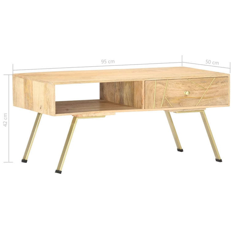 Salontafel 95x50x42 cm massief mangohout MeubelReus