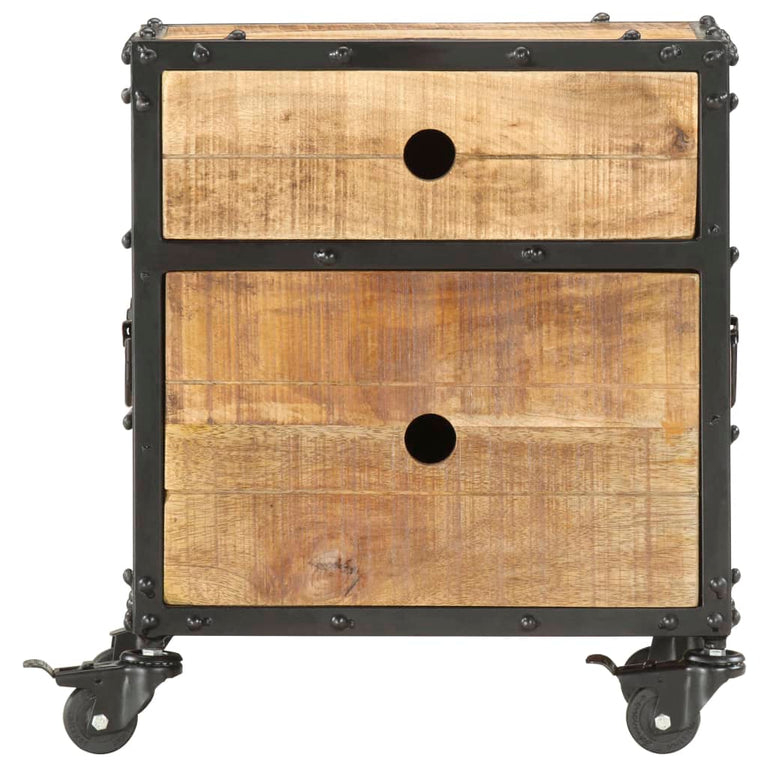 Nachtkastje 40x30x50 cm ruw mangohout MeubelReus