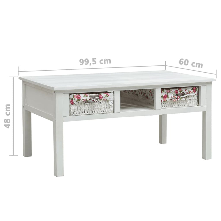 Salontafel 99,5x60x48 cm hout wit MeubelReus