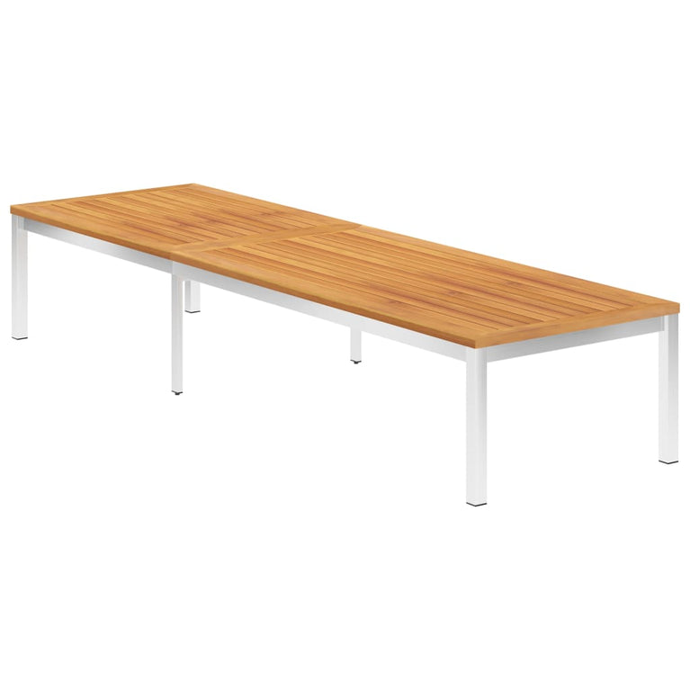 Ligbed massief acaciahout en roestvrij staal MeubelReus