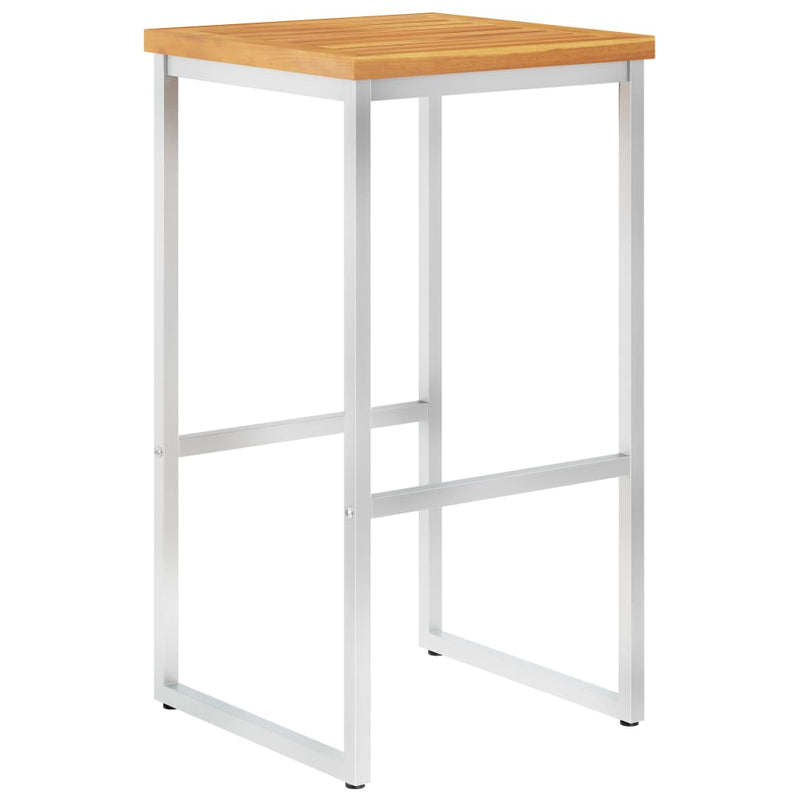 Barstoelen 4 st massief acaciahout en roestvrij staal MeubelReus