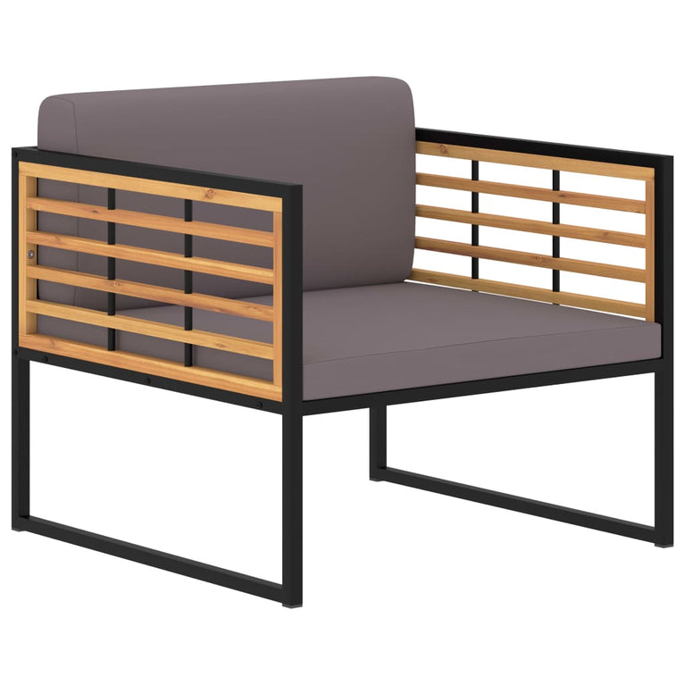 Tuinstoelen 2 st met kussens massief acaciahout donkergrijs MeubelReus