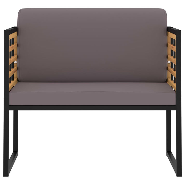 Tuinstoelen 2 st met kussens massief acaciahout donkergrijs MeubelReus