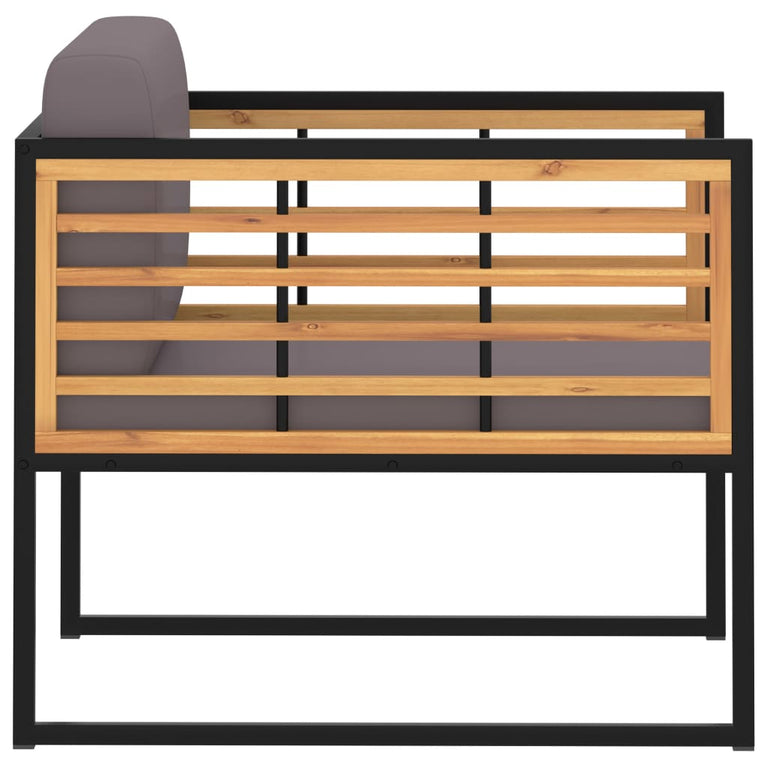 Tuinstoelen 2 st met kussens massief acaciahout donkergrijs MeubelReus