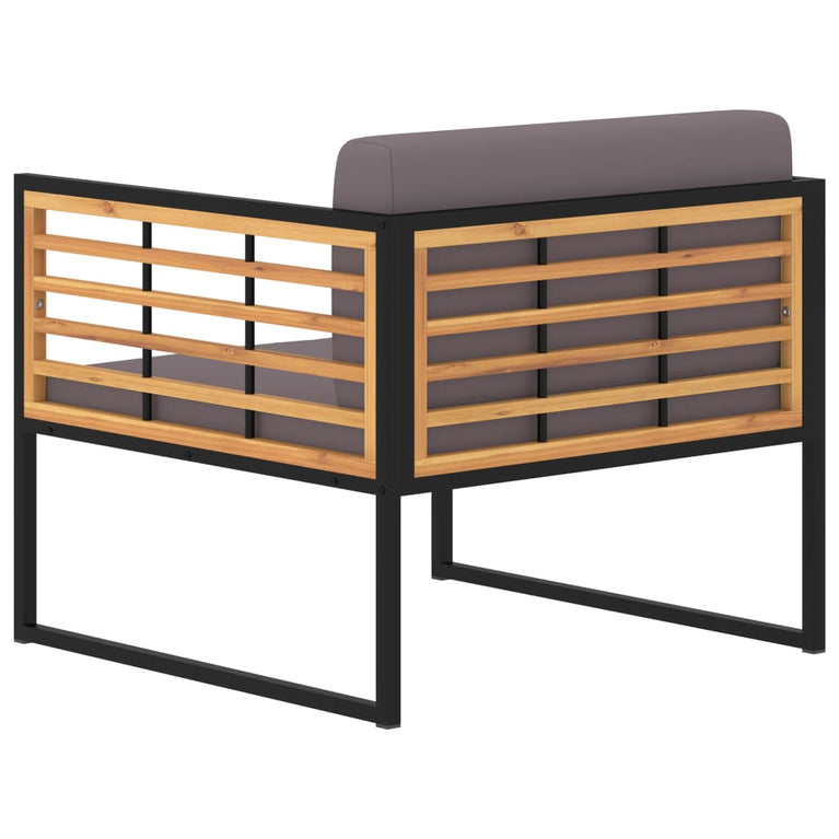 Tuinstoelen 2 st met kussens massief acaciahout donkergrijs MeubelReus