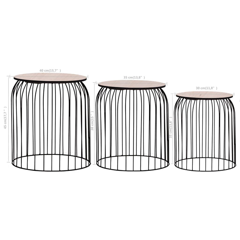 Salontafels 3 st zwart MeubelReus