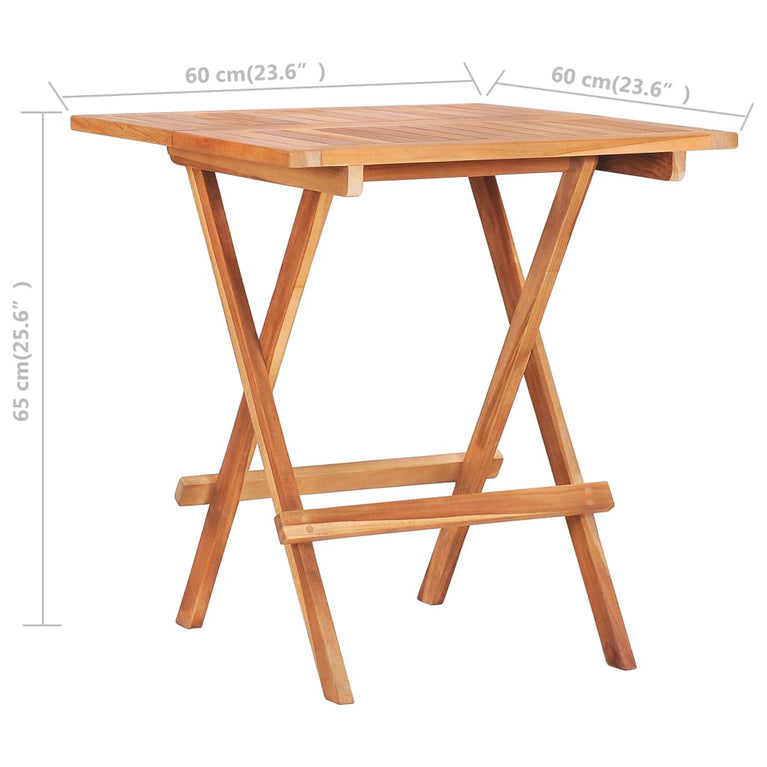 Bistrotafel inklapbaar 60x60x65 cm massief teakhout MeubelReus