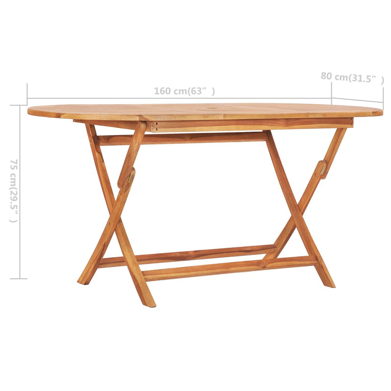 Tuintafel inklapbaar 160x80x75 cm massief teakhout MeubelReus