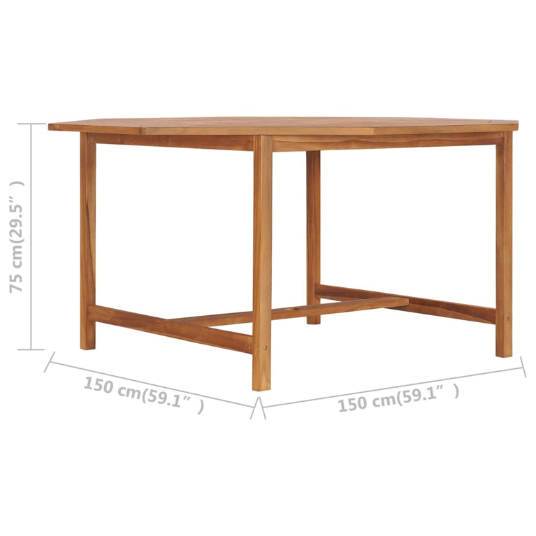 Tuintafel 150x150x75 cm massief teakhout MeubelReus